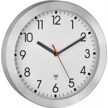 TFA Dostmann 60.3546.02 radijska stenska ura 25 cm brušen aluminij