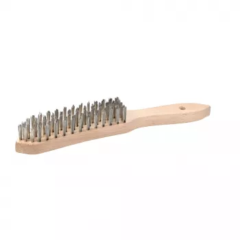 kwb 919950 ročna žična krtača s 4-vrstnimi jeklenimi ščetinami, 255 mm