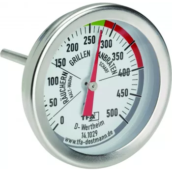 TFA Dostmann 14.1029 termometer za hladilnik in zamrzovalnik iz nerjavnega jekla, analogna številčnica, -30 do +30 °C, premer 52 mm