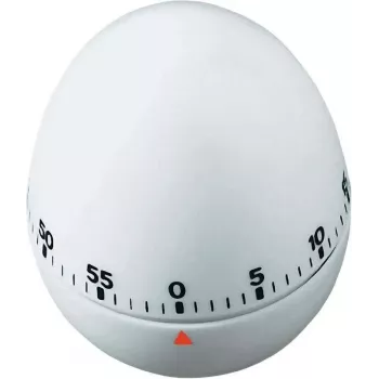 TFA DOSTMANN kuhinjsko časomerilo v obliki jajca, mehansko, belo, 60 minut, zvončasti alarm, 60 x 74 mm 38.1002