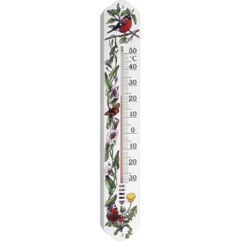 TFA Dostmann analogni notranji/zunanji termometer, bel, cvetlični motiv (12.3040.20)