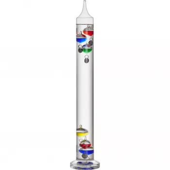 TFA Dostmann Galileo Galilei tekočinski termometer, prozoren, 18-26°C, 5 plovcev, steklo, samostoječ 18.1019.01.54