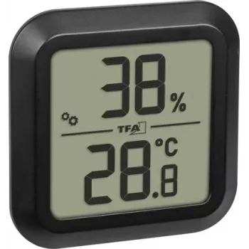TFA Dostmann digitalni termo-higrometer za vgradnjo, črn 30.5061.01