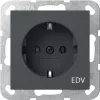 Gira System 55 vtičnica Schuko z napisom EDV, 16 A, čisto bela sijaj 445828