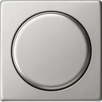 Gira System 55 pokrovna plošča z vrtljivim gumbom za zatemnilnik in potenciometer, iz nerjavnega jekla 0650600