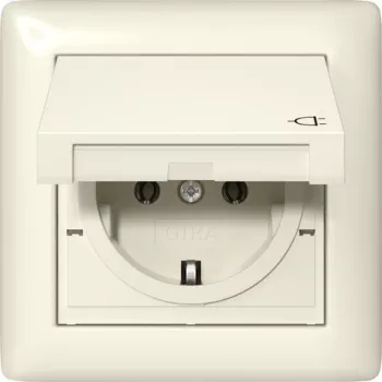 Gira 415701 vtičnica SCHUKO z zložljivim pokrovom, IP44, čisto bela