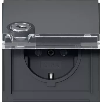 GIRA 446767 vtičnica SCHUKO s ključavnico, posamično zaklepanje, 16 A, 250 V, podometna, termoplast