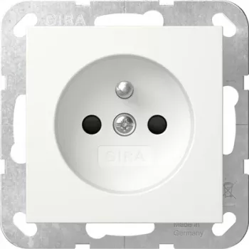 GIRA 448503 Schuko vtičnica z zložljivim pokrovom, System 55, bela sijaj