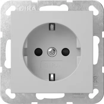 Gira System 55 SCHUKO vtičnica z zložljivim pokrovom, siva 4183015