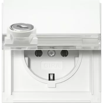 Gira 446766 SCHUKO vtičnica s stikalom na ključ, različna ključavnica, 16 A, 250 V, podometna, bela sijaj