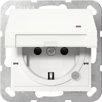Gira System 55 vtičnica SCHUKO s kontrolno LED, čisto bela 455227