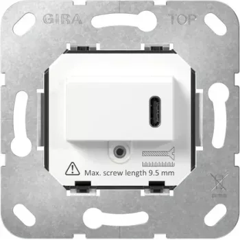 Gira vložek vtičnice SCHUKO z USB tip C PD, 16 A, 250 V, podometni, črn 236200