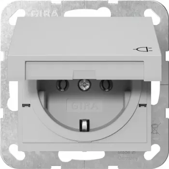 GIRA 4454015 vtičnica SCHUKO s poklopcem, System 55, siva