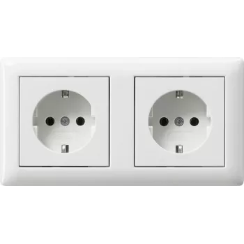 Gira 479303 vtičnica SCHUKO, 2-kratna, ožičena, z okvirjem