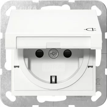 GIRA 475403 vtičnica SCHUKO s poklopcem, povečana zaščita pred dotikom, System 55, čisto bela