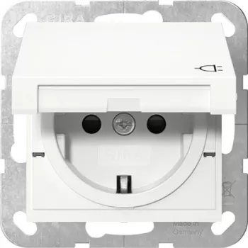 Gira 475427 vtičnica SCHUKO s poklopcem, System 55, čisto bela sijaj