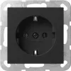 Gira System 55 vtičnica SCHUKO s poklopcem, črna 4180005