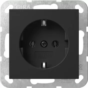 Gira System 55 vtičnica SCHUKO s poklopcem, črna 4180005
