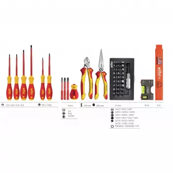 Wiha osnovni set L Electric 46-delni VDE izoliran kovček z orodjem 47312