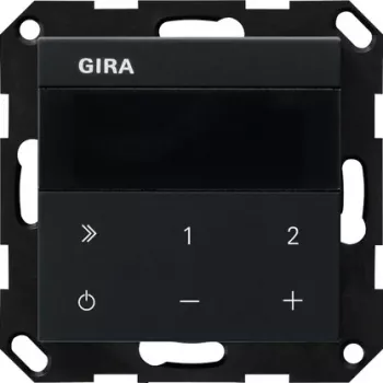 GIRA 2320005 UP Radio IP System 55 podometni internetni radio z DAB+ in FM, Bluetooth, Wi-Fi, Multiroom, mat črn