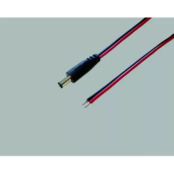 BKL Electronic 075143 nizkonapetostni povezovalni kabel, DC vtič 5,5 x 2,1 mm na odprte konce, 30 cm, črn