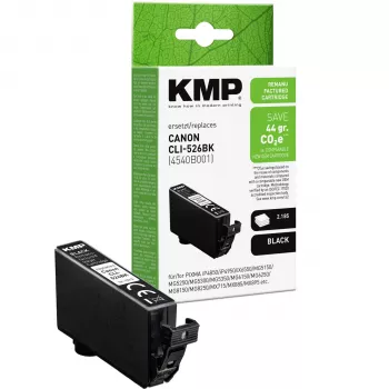 KMP združljiva črna kartuša s črnilom za Canon CLI-526 BK (1513, 4011)