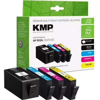 KMP združljiva kartuša s črnilom paket 4 črna/cian/magenta/rumena za HP 903XL (3HZ51AE) 1756,4005