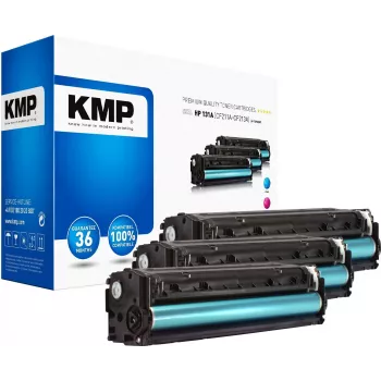 KMP 1236,0030 združljiv večpaket kartuš s tonerjem za HP LaserJet Pro 200 color M251n/M251nw - cian, magenta, rumena (paket 3, po 1800 strani)