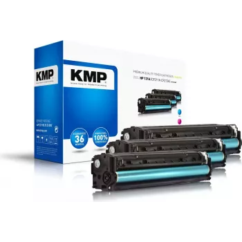 KMP 1236,0030 združljiv večpaket kartuš s tonerjem za HP LaserJet Pro 200 color M251n/M251nw - cian, magenta, rumena (paket 3, po 1800 strani)