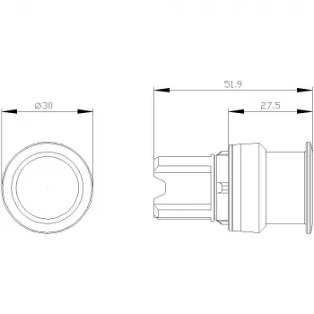 Siemens SIRIUS ACT 3SU1000-1AD10-0AA0 gobasta tipka čelni element, plastika, črn