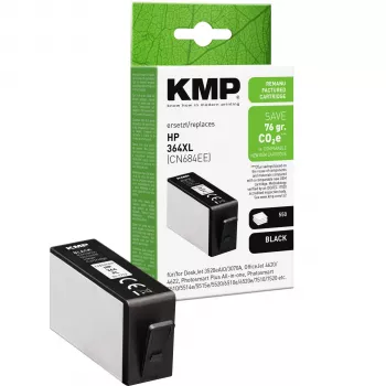 KMP združljiva črna kartuša s črnilom za HP 364XL (CN684EE) – velik doseg 1712,4001