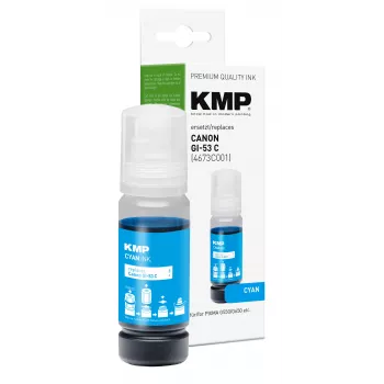 KMP PRINTTECHNIK cian steklenička za dolivanje črnila za Canon GI-53C (4673C001) 60 ml 1583,0003