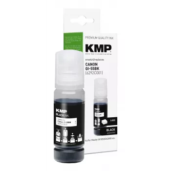 KMP PRINTTECHNIK združljiva steklenička za dolivanje črnila za Canon GI-55BK (6292C001), črna, 70 ml 1587,0001