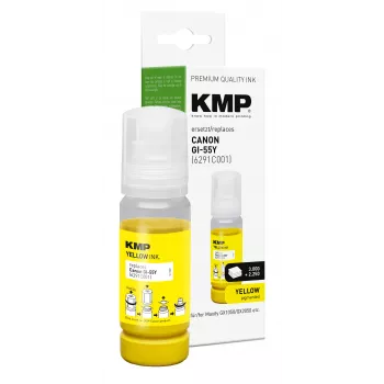 KMP steklenička za dolivanje črnila za Canon GI-55Y rumena 70 ml 1587,5009