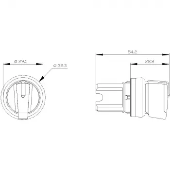 Siemens SIRIUS ACT čelni element izbirnega stikala, bel, 2 položaja, 22mm 3SU1002-2BN60-0AA0