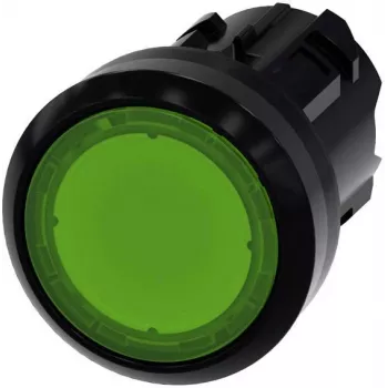 Siemens SIRIUS ACT pogon tipke, 22mm, okrogel, zelen, tipkajoč, neosvetljen, plastični sprednji obroč, črn 3SU10010AD400AA0