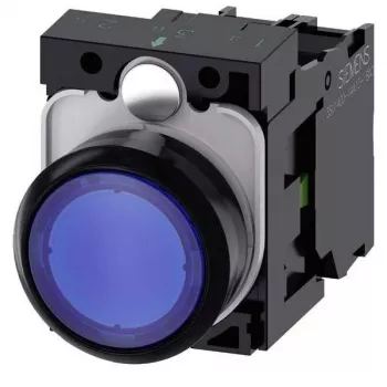 Siemens SIRIUS ACT svetleča tipka kompletna naprava, plastika, modra, 1NO+1NC, 24V AC/DC LED 3SU1102-0AB50-1BA0