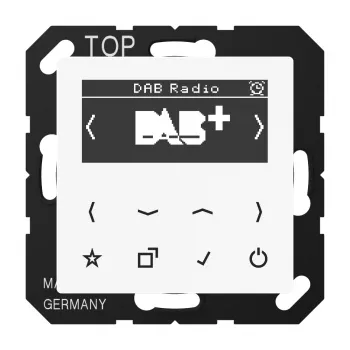 JUNG DAB A WW pametni radio DAB+, serija AS/A, alpsko bela