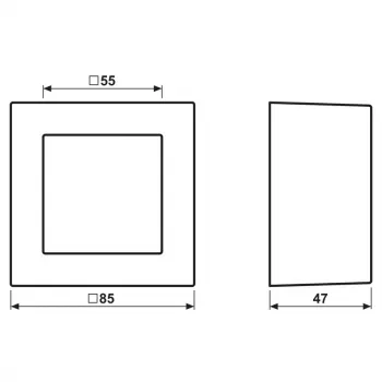 JUNG A 5581 BF A SWM nadometni pokrov 1-kratni, A CUBE, termoplast lakiran, grafitno črno mat