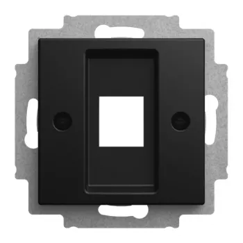 BUSCH-JAEGER osrednja plošča Modular Jack 1-kratna z nosilnim obročem, črno mat 2CKA001753A0248