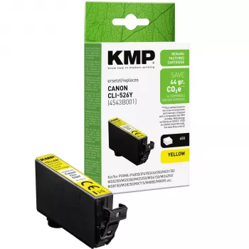 KMP združljiva rumena kartuša s črnilom za Canon CLI-526 Y (1513, 4009)