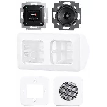 Busch-Jaeger Busch-Radio DAB+ komplet, kotna montaža, 8250 AJ-214-101, studijsko bela, 2CKA008200A0235