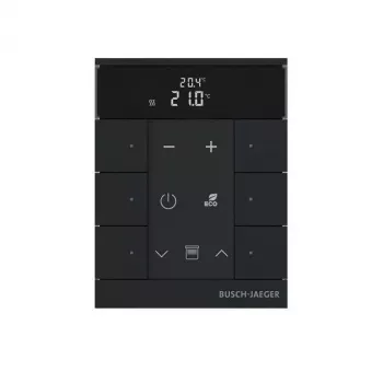 Busch-Jaeger sobni termostat 6-delni, mat črn SBR-F-6.0.11-885 (2CKA006220A0900)