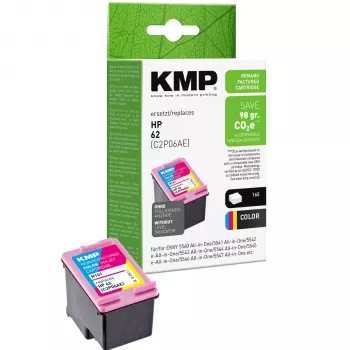 KMP H161 tri-barvna kartuša s črnilom (cyan, magenta, rumena) za HP 62 – 4,5 ml 1741.4830