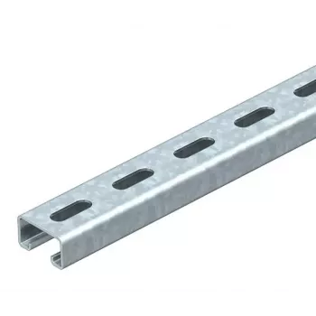OBO Bettermann montažna tirnica C-profil 41x21 mm, z režami, 2000 mm, ognjeno pocinkano jeklo, širina reže 22 mm, 1122933