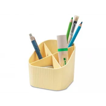 HAN X-LOOP stojalo za pisala pastelno rumeno plastika 4 predali 111 x 111 x 105 mm 17238-815D