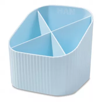 HAN X-LOOP stojalo za pisala, pastelno modro, 4 predali, 11,1 x 11,1 x 10,5 cm 17238-884D