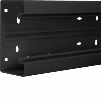 Hager BR6513019011 spodnji del kabelskega kanala 2000 mm x 130 mm črn