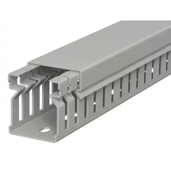 OBO Bettermann LK4 30025 inštalacijski kanal, z režami, 30x25 mm, 2 m, siv 6178005