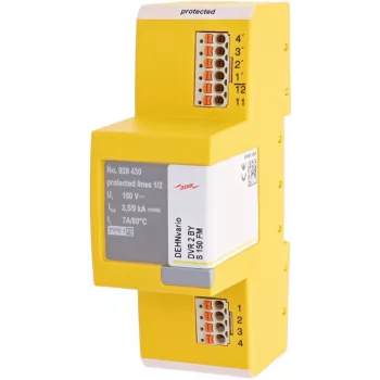 DEHN DVR 2 BY S 150 FM kombinirani odvodnik udarnega toka in prenapetosti tip 1+2, 2-polni, 230 V AC, montaža na DIN letev, z daljinsko signalizacijo 928430